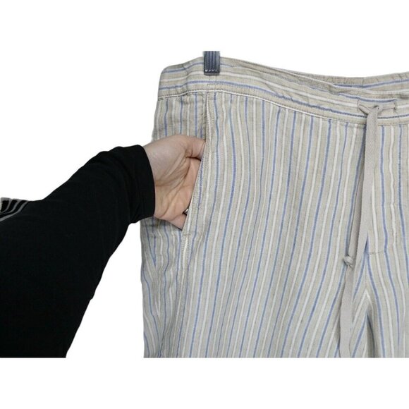 J Jill Love Linen Pull on Pants Size XL Straight Leg Drawstring Pockets Boho - Picture 7 of 12